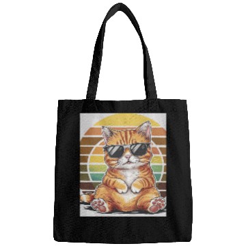 Discover Cool Orange Tabby Cat Sunglasses and Retro Sunset Bags