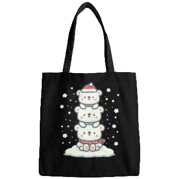 Discover Polar Bear Christmas Tree Funny Animal Xmas Bags