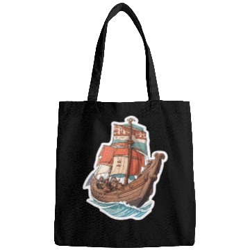 Discover Viking Ship Adventure Art Bags
