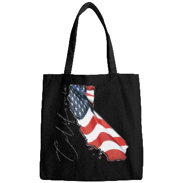 Discover USA Flag in California State Map CA Bags