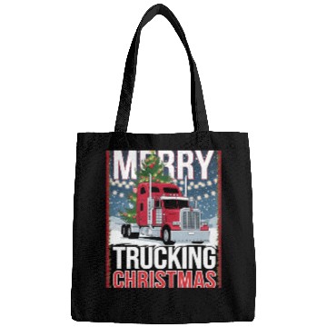 Discover Merry Trucking Christmas Festive Semi-Truck Card Bags