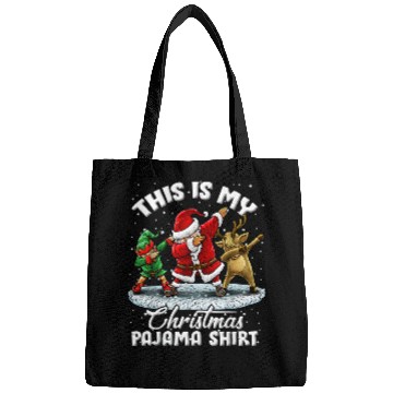 Discover This Is My Christmas Pajama Dabbing Santa Elf Bags