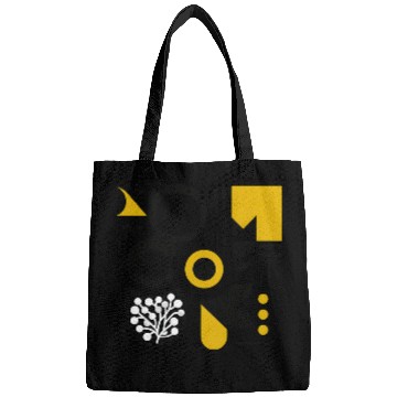 Discover Bold Black & White Geometric Pattern with Yellow Bags