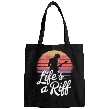 Discover Guitar Player Life's a Riff Sunset Vibes Bags