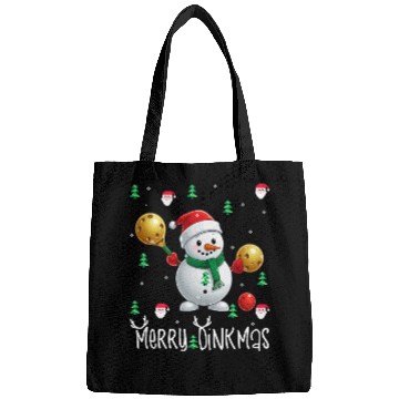 Discover Merry Dinkmas with Christmas Pickleball Snowman Bags