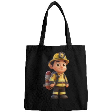 Discover Friendly Firefighter Cartoon Character Bags