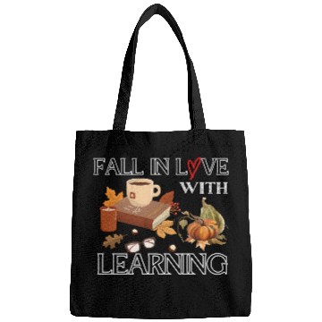 Discover Fall In Love With Learning, Teacher Student Design Bags