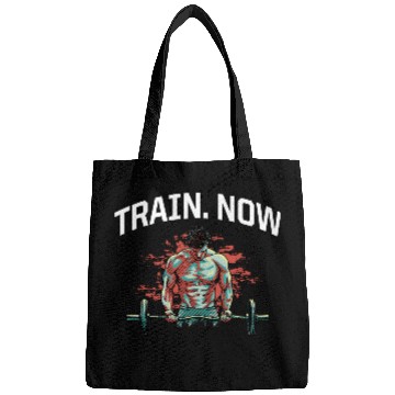 Discover Train Now Workout Motivational Quote Gym Inspirati Bags