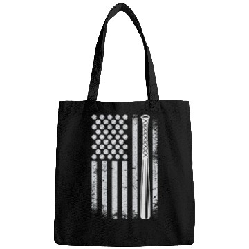 Discover Baseball vintage American flag baseball fan Bags