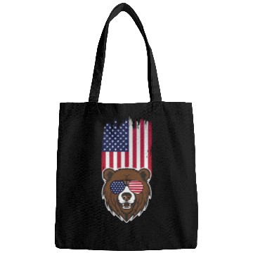 Discover Bear American flag Bags