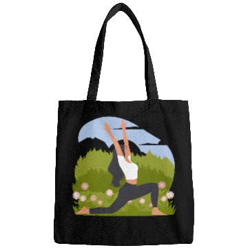Discover Yoga Pose Woman With Flowers Bags