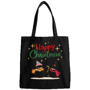 Discover Cute cartoon penguins celebrating Christmas Bags