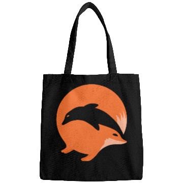 Discover Fox or Dolphin in this fun optical illusion Bags
