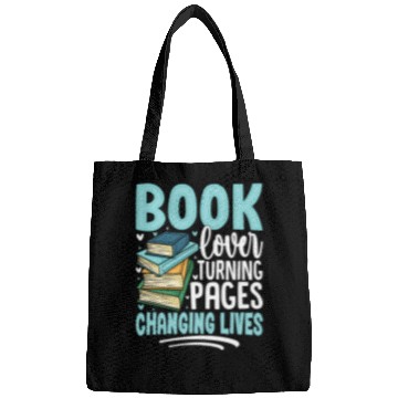 Discover Book Lover Turning Pages Changing Lives Design Bags