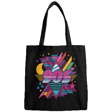 Discover Retro 90s Geometric Neon Design Bags