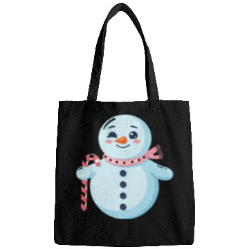 Discover Whimsical Snowman with Candy Cane Bags
