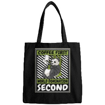 Discover Coffee First World Domination Second Panda Bear Bags