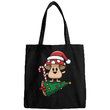 Discover Christmas Mushroom Wearing Santa Hat Bags