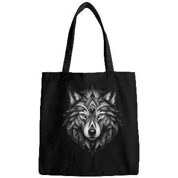Discover Black and White Geometric Wolf Bags