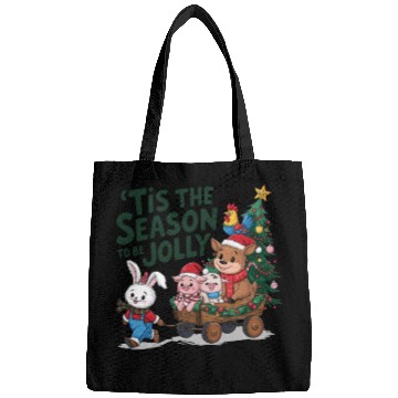 Discover Merry Christmas, Christmas tree retro Bags