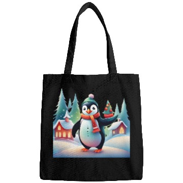 Discover Christmas Merry Christmas For Gift Penguin Snowman Bags