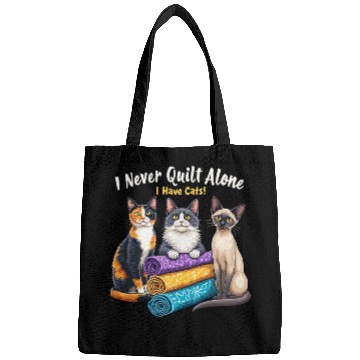 Discover Quilting Cat Lover - I Never Quilt Alone Bags