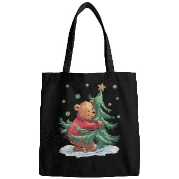 Discover Cute Bear with Christmas Tree Bags