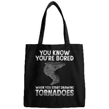 Discover Funny science humor nerd geek tornado Bags