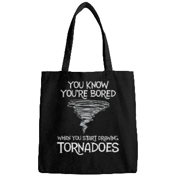 Discover Funny science humor nerd geek tornado Bags