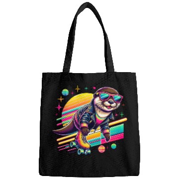 Discover Retro Roller Skating Otter Adventure Bags