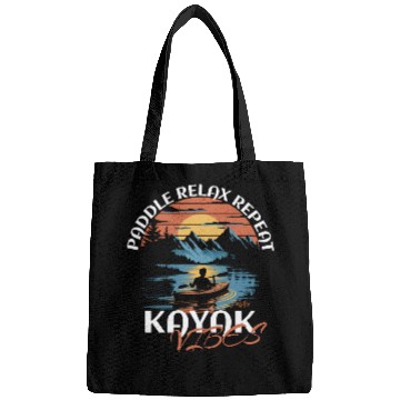 Discover Paddle Relax Repeat Kayak Fishing Vibes Design Bags