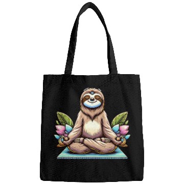 Discover Meditative Sloth with Lotus Flowers Tranquility Bags