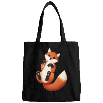 Discover Playful fox with candy cane for Christmas Bags