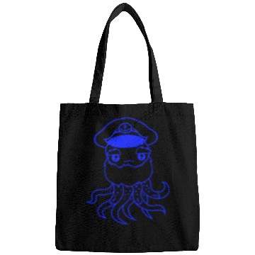 Discover Old Octopus Octopus Cephalopod Funny Captain Squid Bags