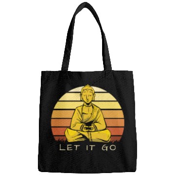Discover Let It Go Buddha Meditation Sunset Art Bags