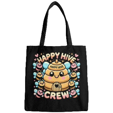 Discover Happy Hive Crew Cute Bee Illustration Bags