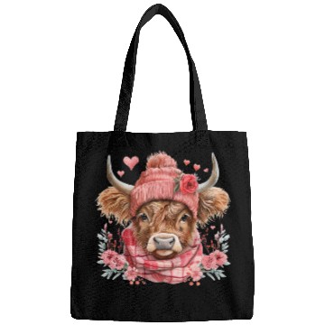 Discover Cute Highland Cow Valentines Day Bags