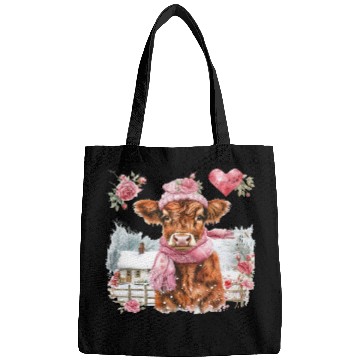 Discover Cute Highland Cow Valentines Day Bags