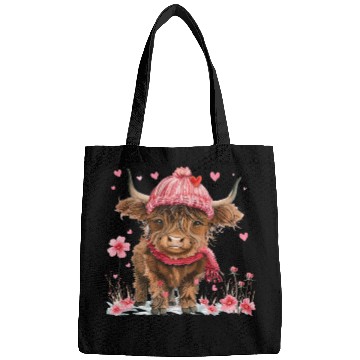 Discover Cute Highland Cow Valentines Day Bags