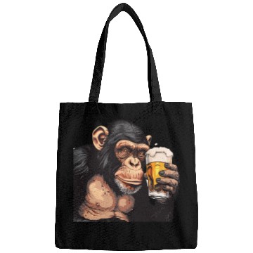 Discover Cute Chimpanzee Drinking Beer 2 Bags