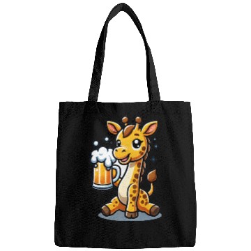 Discover Cute Giraffe Drinking Beer 3 Bags