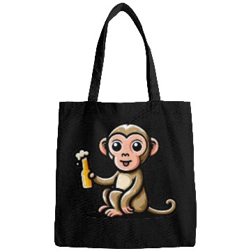 Discover Cute Monkey Drinking Beer 3 Bags