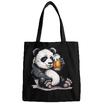 Discover Cute Panda Drinking Beer 2 Bags