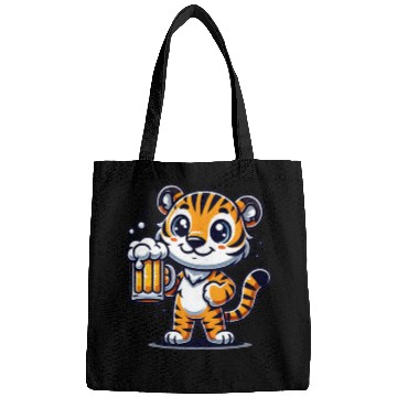 Discover Cute Tiger Drinking Beer Bags