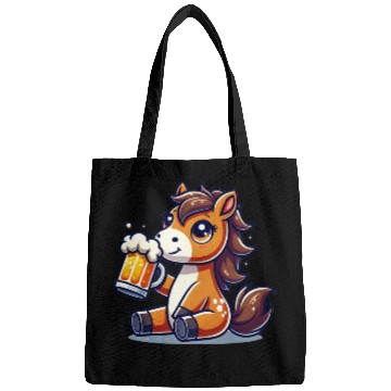 Discover Cute Horse Drinking Beer Bags