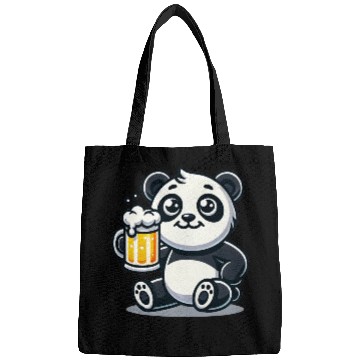 Discover Cute Panda Drinking Beer Bags