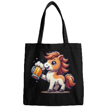 Discover Cute Pony Drinking Beer 3 Bags