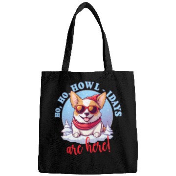Discover Pembroke Welsh Corgi In Winter, Sweet Illustration Bags