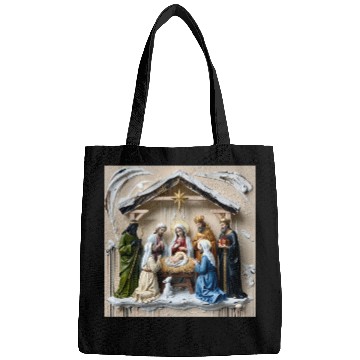 Discover Nativity manger, tree wise men Bethlem Bags