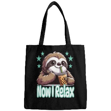 Discover funny quote gift idea bubble tea boba sloth design Bags